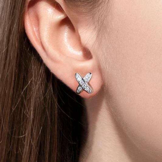 Mini X Moissanite Earrings