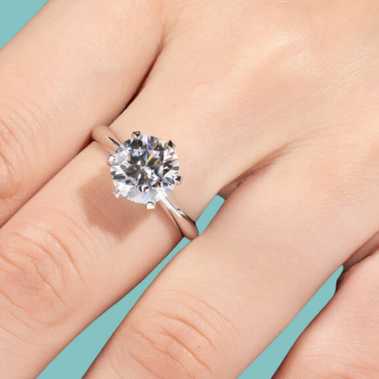 Knife Edge Solitaire 'Audrey' Moissanite Ring