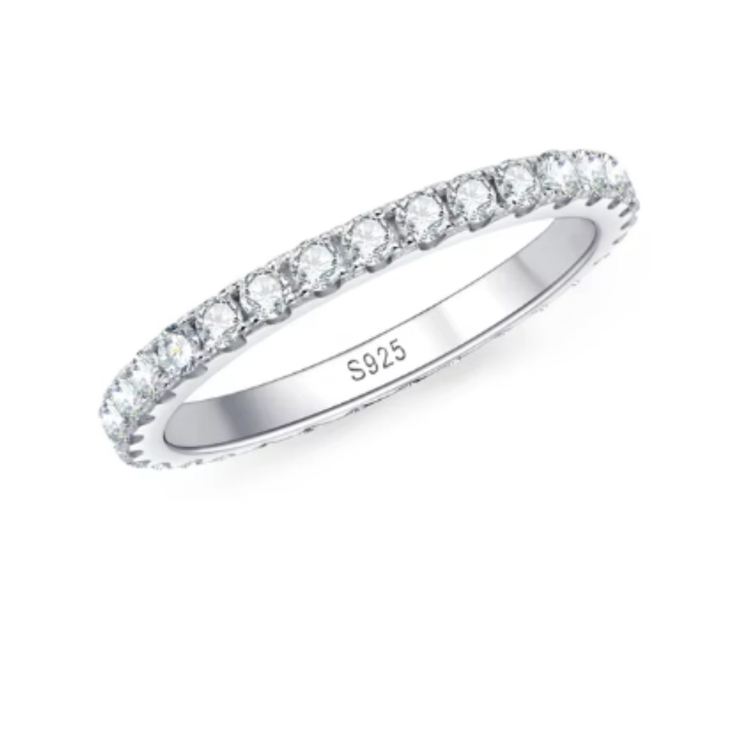 Moissanite Eternity Wedding Band