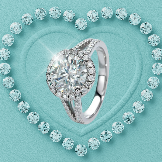 3 Carat Halo 'Millie' Solitaire Moissanite Diamond Ring