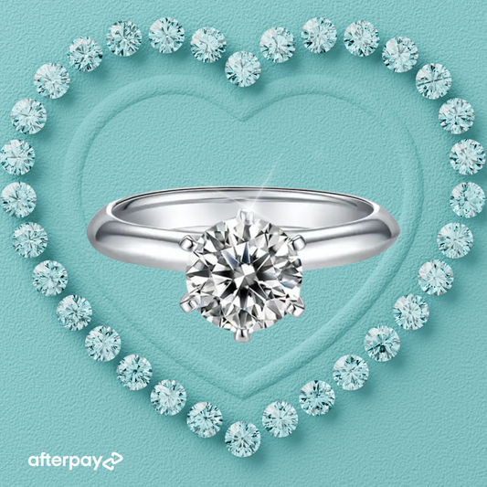 Solitaire Knife Edge Tiffany Style 'Audrey' Moissanite Ring SALE
