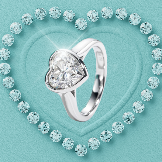 Bezel Set 'Avril' Moissanite Diamond Ring