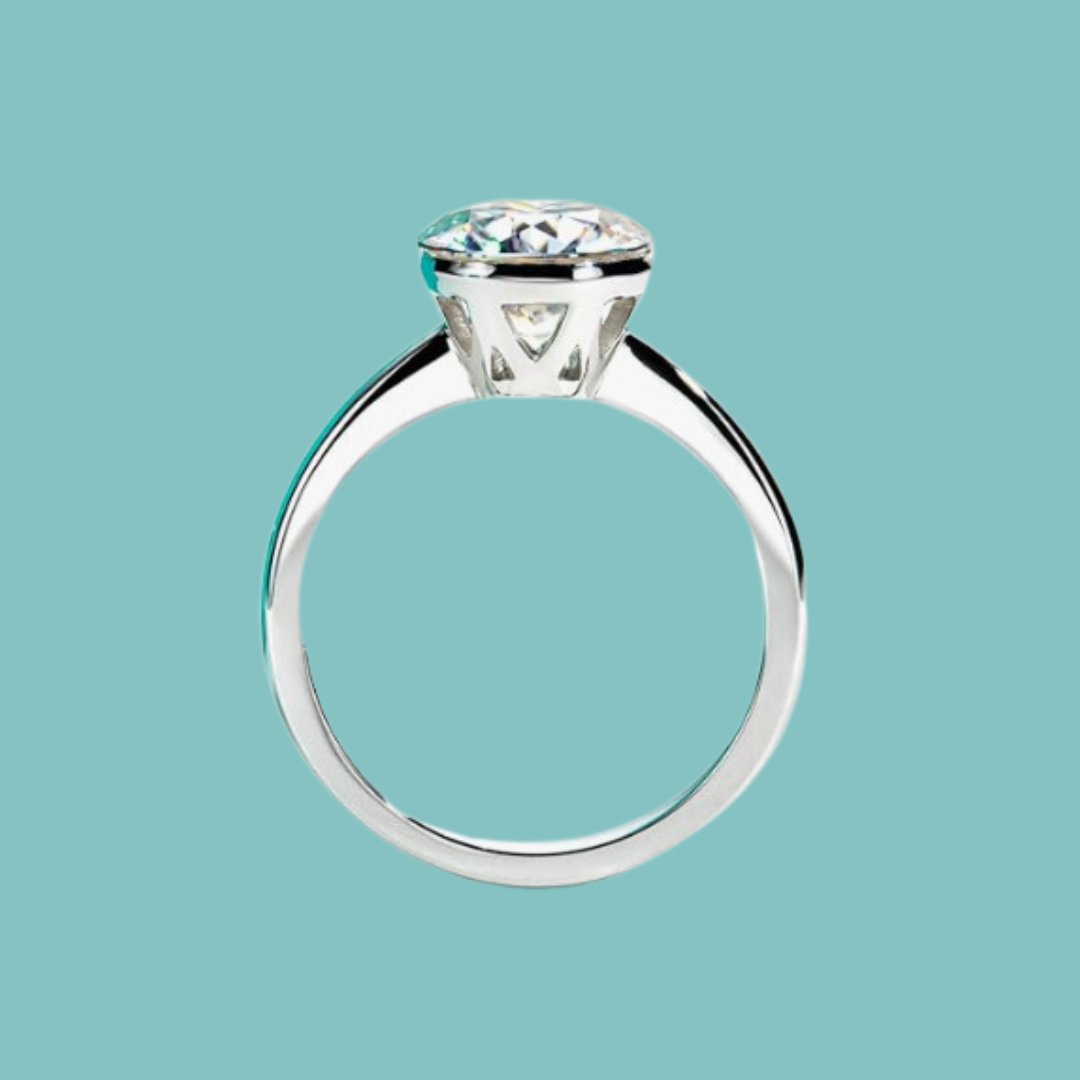 Invisible Setting Moissanite Diamond Ring