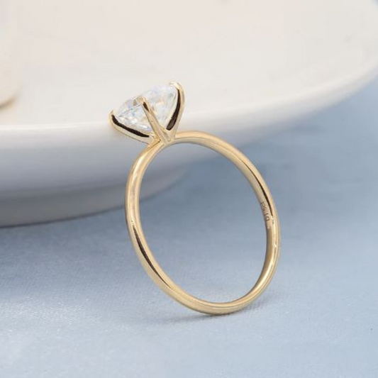 1.5 Carat Oval Cut Gold Lab Grown Diamond Ring