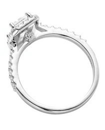 1 Carat Emerald Cut Halo 'Jennifer' Moissanite Ring