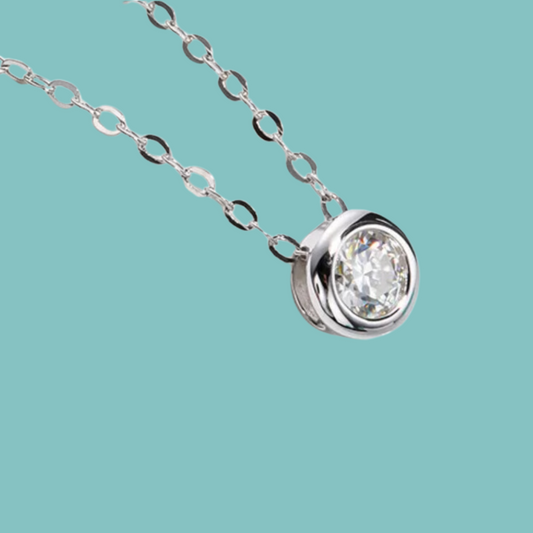 Mini Bezel Set Moissanite Pendant