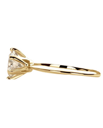 Solitaire Knife Edge Tiffany Style Yellow Gold 'Audrey' Moissanite Ring SALE