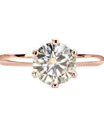 Solitaire Knife Edge Tiffany Style Rose Gold 'Audrey' Moissanite Ring SALE