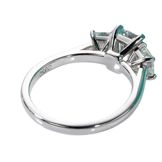 1.8 Carat Emerald Cut 'Eva' Moissanite Ring