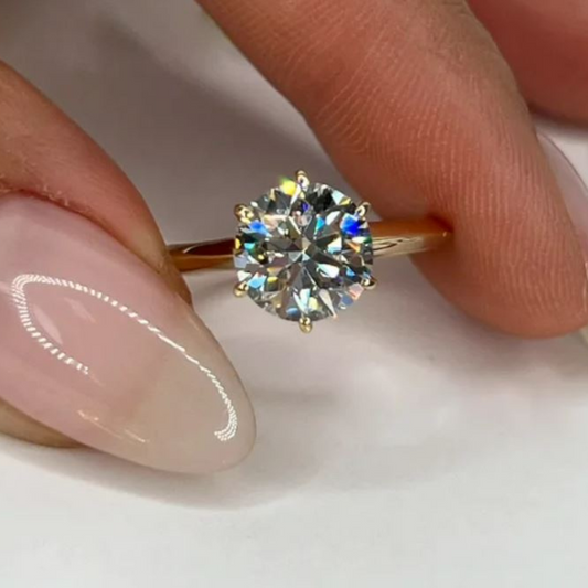 Knife Edge 'Audrey' Lab Grown Diamond 14K Gold Ring