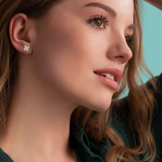 Lucky Clover Moissanite Diamond Earrings SALE