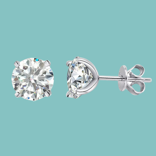 4 Claw Moissanite Earring Studs