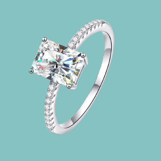 Pavé Radiant Cut Solitaire Ring