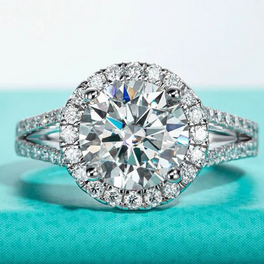 3 Carat Halo 'Millie' Solitaire Moissanite Diamond Ring