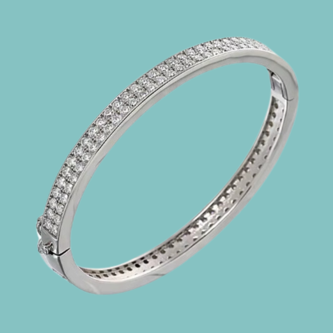 2mm Double Row Moissanite Bangle