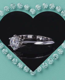 Solitaire Knife Edge Tiffany Style 'Audrey' Moissanite Ring SALE