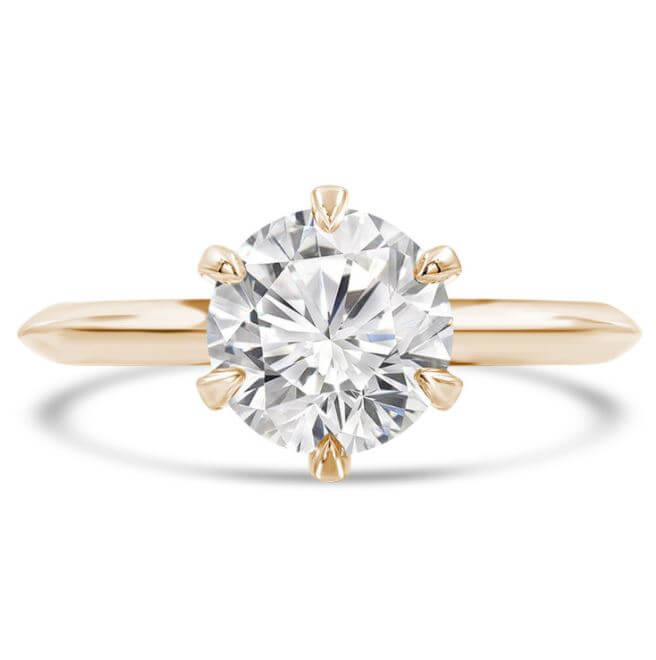 Solitaire Knife Edge Tiffany Style 'Audrey' Moissanite RingFire & Ice MoissaniteFire & Ice Moissanite